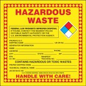 Semi-Custom Hazardous Waste Label w/NFPA Diamond
