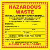 Pre-Printed Hazardous Waste Label