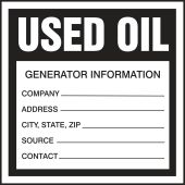 Hazardous Waste Labels: Used Oil