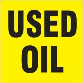 Drum & Container Labels: Used Oil (Black On Yellow)