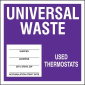 Drum & Container Labels: Universal Waste - Used Thermostats