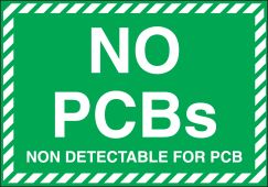 PCB Label: No PCBs - Non Detectable For PCB