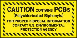 PCB Label: Caution - Contains PCBs - Contact EPA