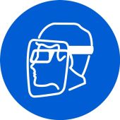 ISO Mandatory Safety Sign: Wear Face Shield & Eye Protection