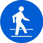 ISO Mandatory Safety Sign: Use Pedestrian Route (2003)