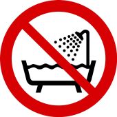 ISO Prohibition Safety Sign: Do Not Use In Bathtub Or Shower (2011)