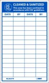 CLEANED & SANITIZED RECORD KEEPING LABEL