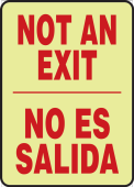 Bilingual Safety Sign: Not An Exit/No Es Salida