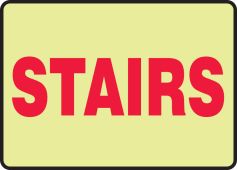 Glow-In-The-Dark Safety Sign: Stairs