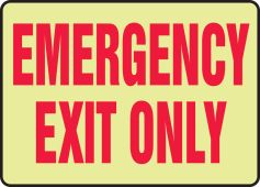 Lumi-Glow™ Plus+ Safety Sign: Emergency Exit Only