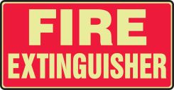 Glow-In-The-Dark Safety Sign: Fire Extinguisher
