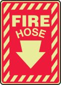 Glow-In-The-Dark Safety Sign: Fire Hose