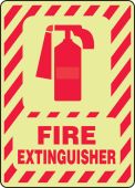 Glow-In-The-Dark Safety Sign: Fire Extinguisher