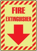 Glow-In-The-Dark Safety Sign: Fire Extinguisher