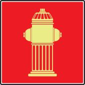 NFPA 170 Glow-In-The-Dark Safety Sign: (Fire Hydrant)