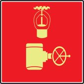 NFPA 170 Glow-In-The-Dark Safety Sign: (Automatic Sprinkler Control Valve)