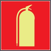NFPA 170 Glow-In-The-Dark Safety Sign: (Fire Extinguisher)
