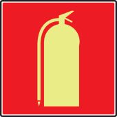 NFPA 170 Glow-In-The-Dark Safety Sign: (Fire Extinguisher)