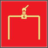 NFPA 170 Glow-In-The-Dark Safety Sign: (Gas Shut-off Valve)