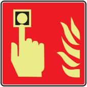 NFPA 170 Glow-In-The-Dark Safety Sign: (Fire Alarm)