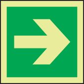 IMO Evacuation & First Aid Sign: Directional Arrow Straight