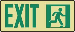 Glow-In-The-Dark Safety Sign: Exit