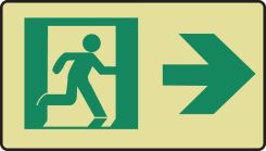 Safety Sign: (Exit and Right Arrow Graphic)