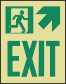 Glow-In-The-Dark Safety Sign: Exit (Right Arrow)