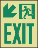 Glow-In-The-Dark Safety Sign: Exit (Left Arrow)
