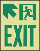 Glow-In-The-Dark Safety Sign: Exit (Left Arrow)