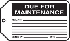 Safety Tag: Due For Maintenance