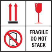 International Shipping Label: Fragile Do Not Stack