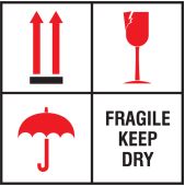International Shipping Label: Fragile - Keep Dry