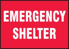 Corrugated Light-Duty Plastic Sign: Emergency Shelter