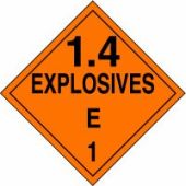 DOT Placard: Hazard Class 1 - Explosives & Blasting Agents (1.4E)