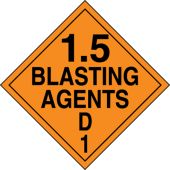 DOT Placard: Hazard Class 1 - Explosives & Blasting Agents (1.5D)