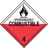 DOT Placard: Hazard Class 4 - Spontaneously Combustible