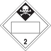 Blank DOT Placard: Hazard Class 2 - Inhalation Hazard