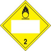 Blank DOT Placard: Hazard Class 2 - Oxygen
