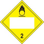 Blank DOT Placard: Hazard Class 2 - Oxygen