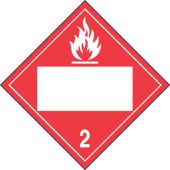 Blank DOT Placard: Hazard Class 2 - Flammable Gas