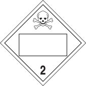 Blank DOT Placard: Hazard Class 2 - Poison