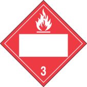 Blank DOT Placard: Hazard Class 3 - Flammable Liquid