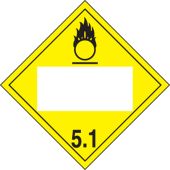 Blank DOT Placard: Hazard Class 5 - Oxidizer