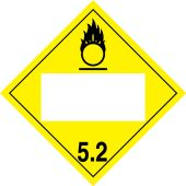 Blank DOT Placard: Hazard Class 5.2 - Oxidizer