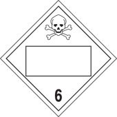 Blank Placard - Hazard DOT Class 6