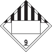 Blank DOT Placard: Hazard Class 9 - Miscellaneous Dangerous Goods