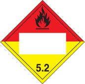 Blank DOT Placard: Hazard Class 5.2 - Organic Peroxide