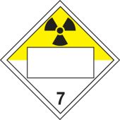 Blank TDG Placard: Hazard Class 7 - Radioactive
