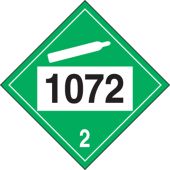 4-Digit DOT Placard: Hazard Class 2 - 1072 (Oxygen)
